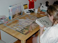 P1200002  Erika playing puzzle the day before Matthew was born